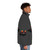 Colorful and abstract puffer jacket featuring a legendary bat animal design - men side right