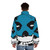 Bat Fiend Horror Puffer Jacket with gothic punk and retro 80s superhero design - men back