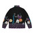 Retro Greek God Zeus Basketball Puffer Jacket with Vaporwave 80s Pop Culture Inspired Design - Back