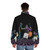 Retro Greek God Zeus Basketball Puffer Jacket with Vaporwave 80s Pop Culture Inspired Design - men back