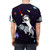 Colorful graphic design of a unicorn riding a narwhal in a space setting with planets and stars - men back