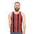 Red, white, and black striped unisex tank top - men
