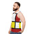 Retro 60s Mod Unisex Tank Top in Red, White and Blue - men side