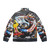Barry Sheene Motorsport Puffer Jacket featuring an oil painting print of the legendary motorcycle racer - Back