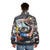 Barry Sheene Motorsport Puffer Jacket featuring an oil painting print of the legendary motorcycle racer - men back