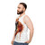 Watercolor red panda painting on unisex tank top - men side