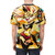 Fiery demonic cartoon t-shirt with insect, honeycomb, and hellfire design - men back