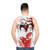 Geisha inspired watercolor print unisex tank top - men back