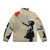 Banksy inspired red heart balloon puffer jacket for women - Back