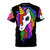 Vibrant unicorn graphic t-shirt with retro rainbow design