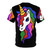 Vibrant unicorn graphic t-shirt with retro rainbow design - Back