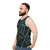 Minimalist geometric teal unisex tank top - men side