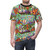 Tiki room collage design t-shirt featuring tropical elements and Disney-inspired artwork - men front