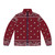 Bandana Burgundy Puffer Jacket with Snake Skin Texture