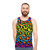 1997 neon rainbow leopard print unisex tank top - men