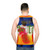 Retro unisex tank top with The Top Please Come Back graphic - men back
