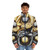 A stylish puffer jacket featuring a yin-yang dragon design, perfect for roleplaying and tabletop gaming enthusiasts. - men front