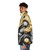 A stylish puffer jacket featuring a yin-yang dragon design, perfect for roleplaying and tabletop gaming enthusiasts. - men side left