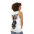 Unisex cat graphic tank top with Ken Carson design - women back