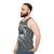 Unisex dark souls inspired wolf and sword fight tank top - men side