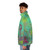 Bacteriophage Invasion Puffer Jacket featuring a vibrant illustration of a bacteriophage virus - men side left