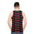 Retro 70s rainbow unisex tank top - men back