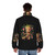 Baby Groot puffer jacket with kawaii, cute 80s comic style design - men back