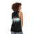 Minimalist nature music sound wave design on a unisex tank top - women back