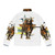 Bull rider puffer jacket with rodeo quotes art and design - Back