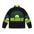 Lime blue puffer jacket with old school breakbeat records design - Back