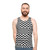 Dazzle Geometric Patterns Unisex Black and White Tank Top - men