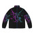 Neon puffer jacket featuring a mythological legendary animal design