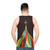 Kaleidoscope Unisex Tank Top with Vintage Rocket Blast Off Design - men back