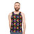 Retro 80s unisex rainbow diamond pattern tank top - men