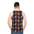 Retro 80s unisex rainbow diamond pattern tank top - men back
