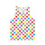 Vibrant rainbow polka dot unisex tank top