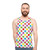 Vibrant rainbow polka dot unisex tank top - men