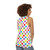 Vibrant rainbow polka dot unisex tank top - women back