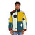 Bauhaus-inspired puffer jacket in bold primary colors - men front