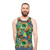 Tropical watercolor tank top with birds and monstera leaves - men