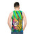 Jungle Leopard Unisex Tank Top with Vibrant Tropical Print - men back