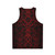 Dark Red Damask Pattern Unisex Tank Top - Back