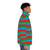 Person wearing a puffer jacket featuring the Azerbaijan national flag design with stripes - men side right