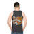 Legendary raccoon graphic on a unisex tank top - men back