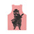 Raccoon wielding ukulele graphic on unisex tank top - Back