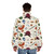 Colorful puffer jacket featuring patterns and characters from the anime series Avatar: The Last Airbender - men back