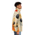 Autumn abstract neutral puffer jacket with geometric design - men side right