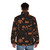 Autumn Nights Halloween Puffer Jacket with Pumpkins, Bats, and Witchy Details - men back