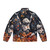 Autumn Fantasy Puffer Jacket with Vibrant Floral Patterns - Back