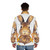 Autumn Bunny Puffer Jacket featuring cute rabbit print and fall foliage - men back